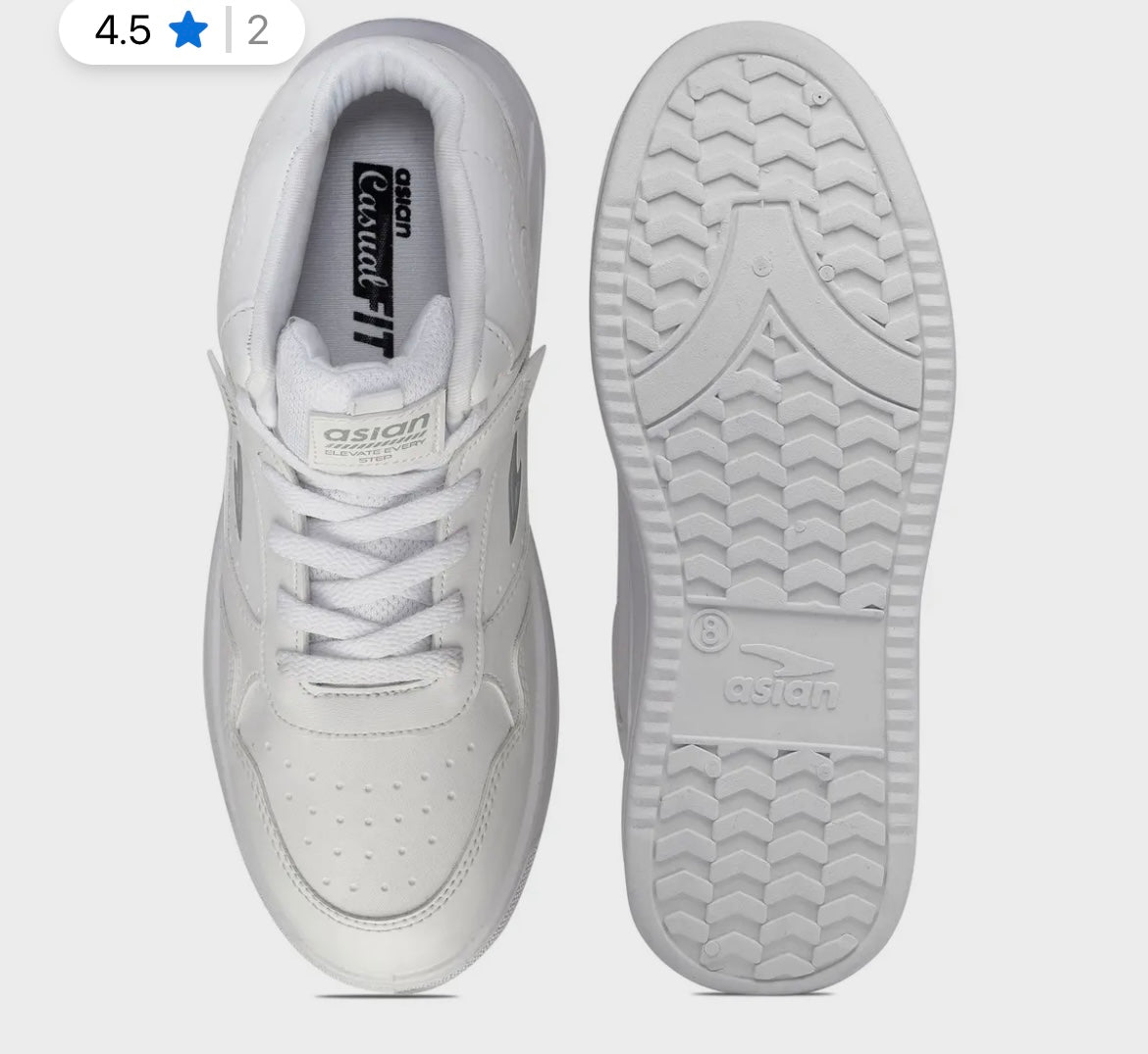 Asian  full white sneakers