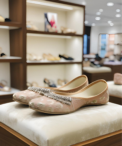 SWAG JUTTI | GHUNGROO AND EMBROIDERY | TRADITIONAL EMBROIDERY HEAVY WORK |PARTYWEAR JUTTI MOJRI |